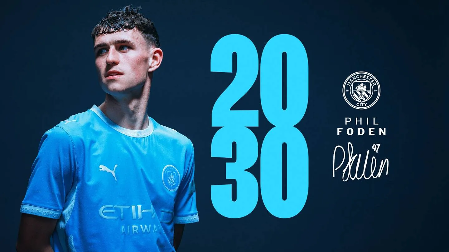 Manchester City’s Phil Foden signs new contract until 2030 with option for extension